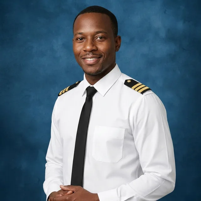 The flight crew — uniform AI team headshot