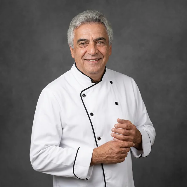 The kitchen brigade — uniform AI team headshot